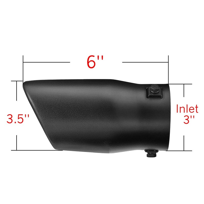 Tritrust Black Exhaust tip - To Fit 1.75 to 2.5 Inch Exhaust tail Pipe Diameter- Black Coated Stainless Steel - Car Muffler tips - Image 2